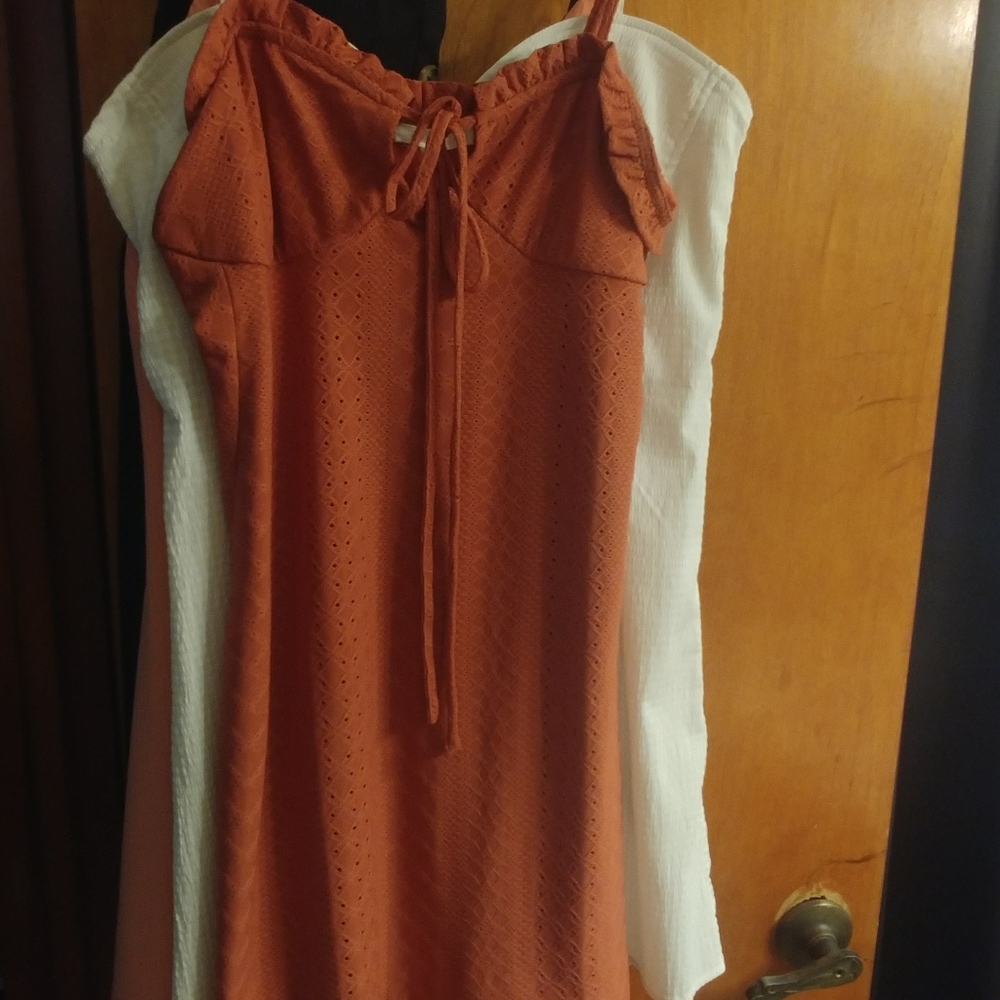 Sundress Mini rust orange dress